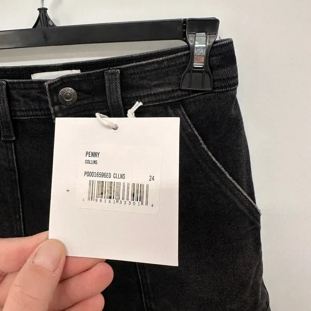 PISTOLA NWT Penny Utility High Rise Wide Leg Black Denim in Collins // 24